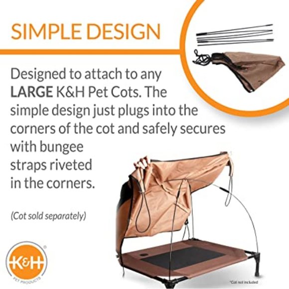 🎉HP🎉Pet Cot Canopy Cover Fit Original K & H Large Cot Tan🎉HP🎉 🆕⌚📦🏃💨🚚 - Picture 3 of 15